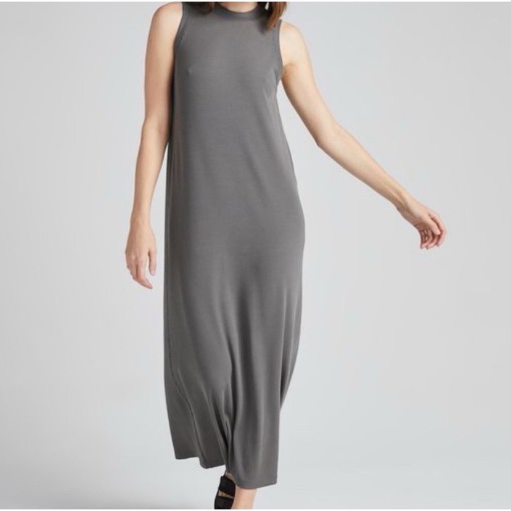 Richer Poorer Dress Women's Sz‎ S Ribbed Knit Column Maxi Dress Gray NWT